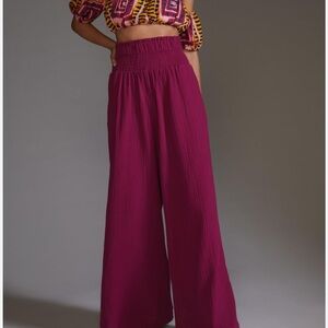 Anthrolologie Smocked Gauzy Wide-legged Pants
